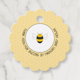 Bumblebee bee baby shower favour tags
