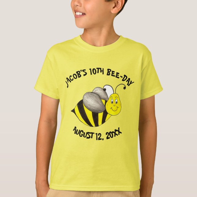 Bumblebee Bee-Day Personalised Birthday Party T-Shirt (Front)