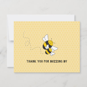 Bumblebee birthday thank you note card