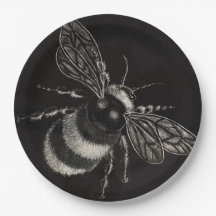 Bumblebee Black and white Motif Flits Across