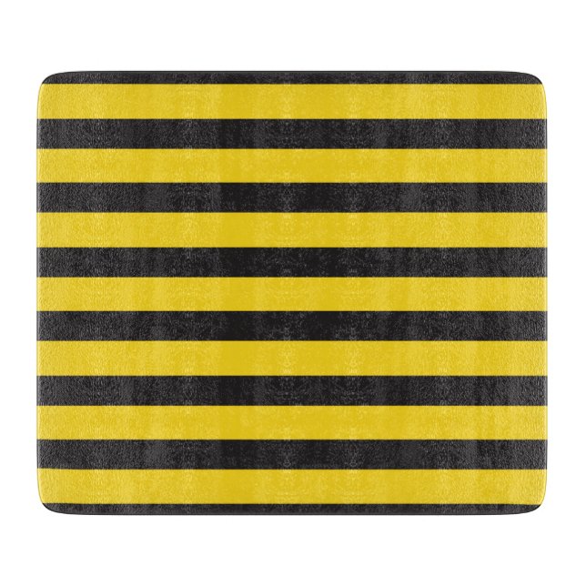Bumblebee Black Yellow Horizontal Lines Bumble Bee Cutting Board (Front)