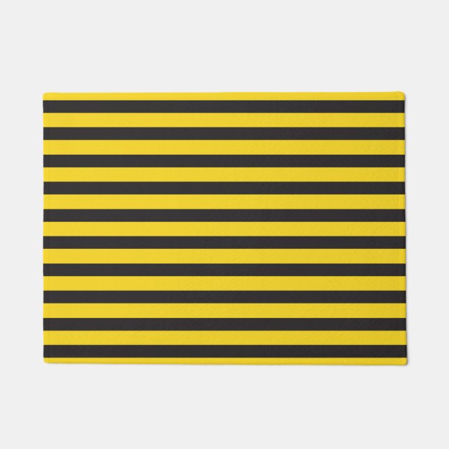 Bumblebee Black Yellow Horizontal Lines Bumble Bee Doormat (Front)