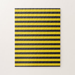 Bumblebee Black Yellow Horizontal Lines Bumble Bee Jigsaw Puzzle