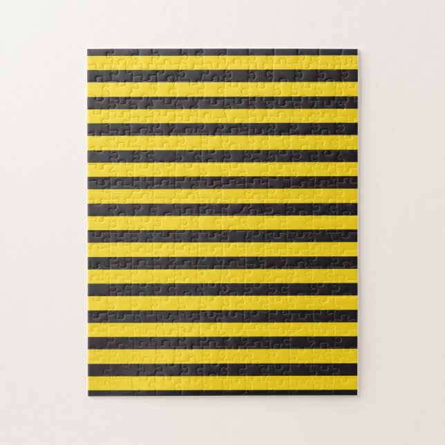 Bumblebee Black Yellow Horizontal Lines Bumble Bee Jigsaw Puzzle (Vertical)