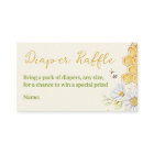 Bumblebee Diaper Raffle Ticket Yellow Baby Shower
