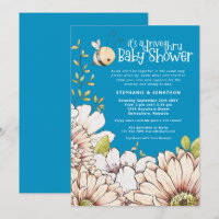 Bumblebee Florals Blue Drive Thru Baby Shower