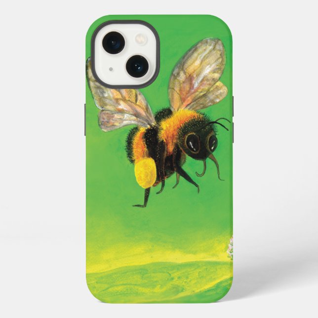 Bumblebee flying illustration  iPhone case (Back)