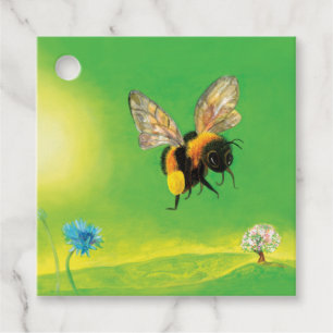 Bumblebee Flying over the Meadow Favour Tags