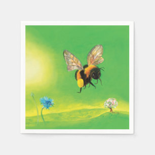 Bumblebee Flying over the Meadow Napkin
