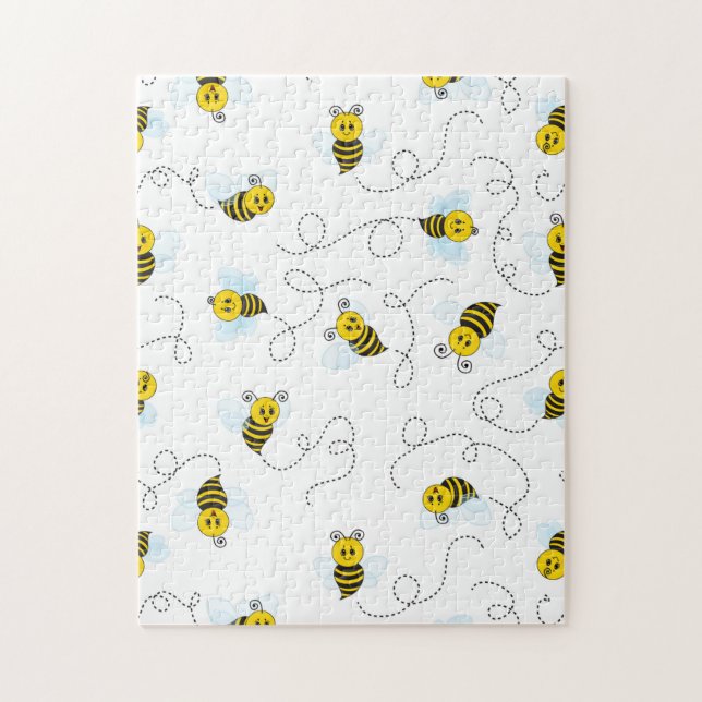 Bumblebee Flying Yellow Black Bumble Bee Jigsaw Puzzle (Vertical)