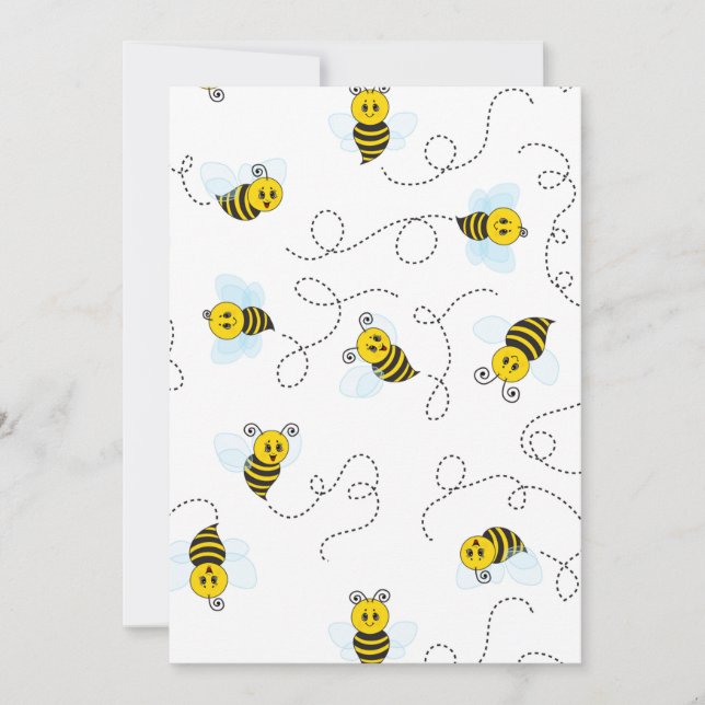 Bumblebee Flying Yellow Black Bumble Bee Thank You Card (Front)