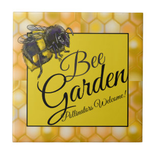 Bumblebee Garden Pollinators Welcome! Tile