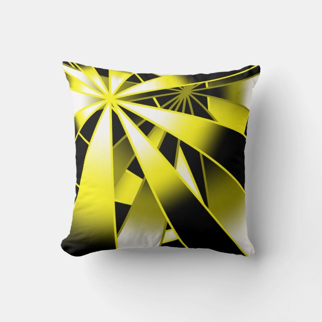Bumblebee Gradient Colour Fill Perspective Drawing Cushion (Front)