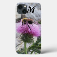 Bumblebee Harvesting a Purple Thristle Flower