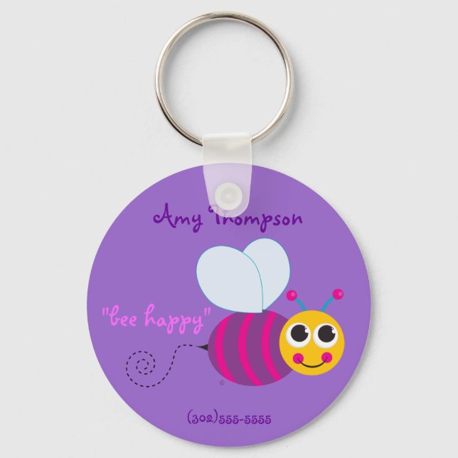 Bumblebee Keychain ID Tag (Front)