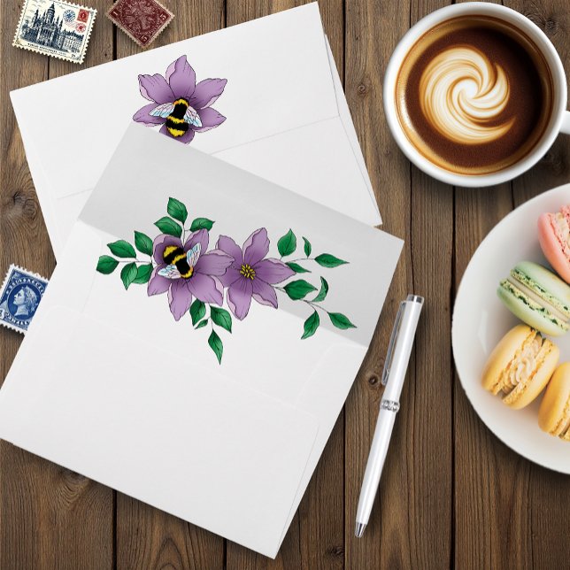 Bumblebee Lavender Flowers Yellow Envelope (Creator Uploaded)