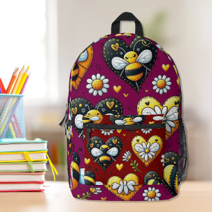 Bumblebee Love Printed Backpack
