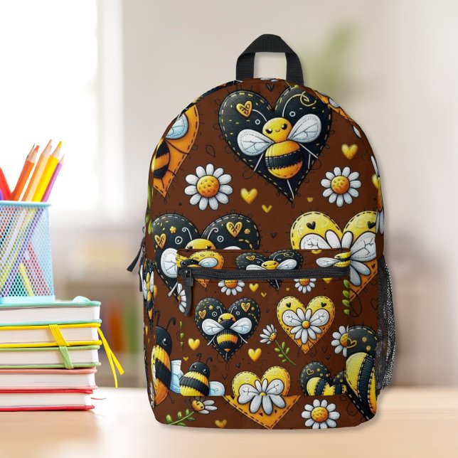 Bumblebee Love Printed Backpack (Creator Uploaded)