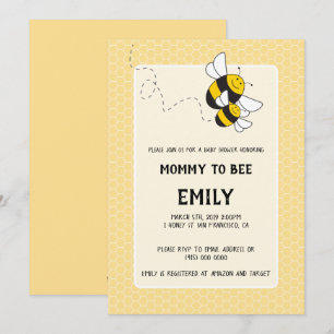 Bumblebee mummy to be baby shower invitation