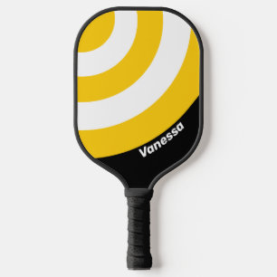 Bumblebee Nostalgic Circle Stripe with Name Pickleball Paddle