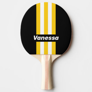 Bumblebee Nostalgic Pin Stripes with Name Ping Pong Paddle