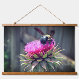 Bumblebee on a Thistle Hanging Tapestry