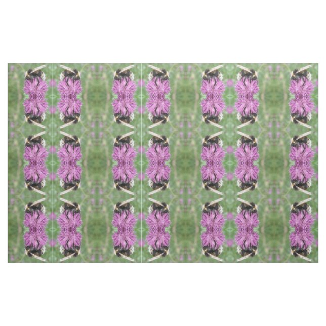 Bumblebee on a Thistle Patterned Craft Fabric (Fat Quarter)