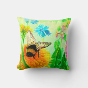 Bumblebee on dandelion  cushion