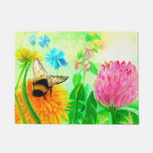 Bumblebee on dandelion doormat