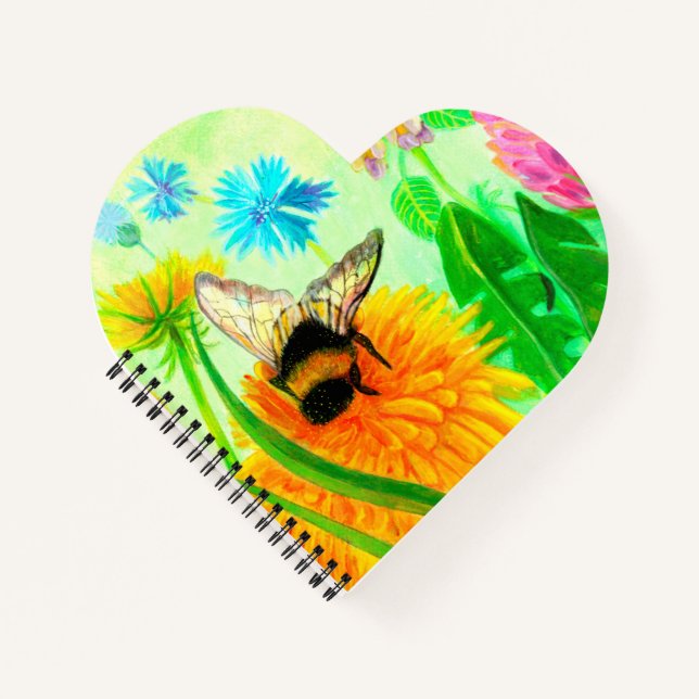 Bumblebee on dandelion  notebook (Front)