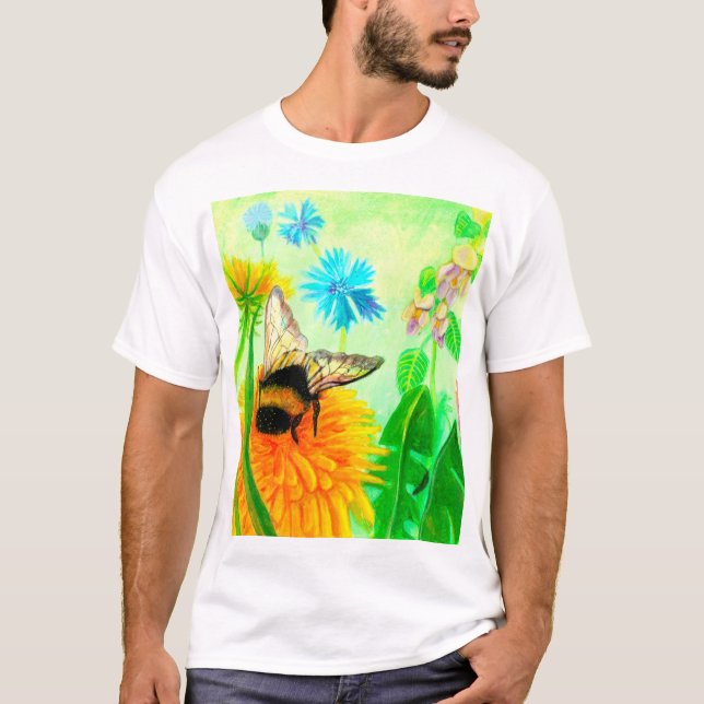 Bumblebee on dandelion  T-Shirt (Front)