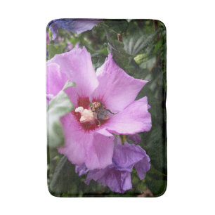 Bumblebee on Hibiscus Flower Bath Mat
