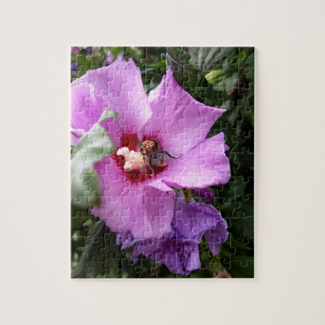 Bumblebee on Hibiscus Flower Jigsaw Puzzle (Vertical)