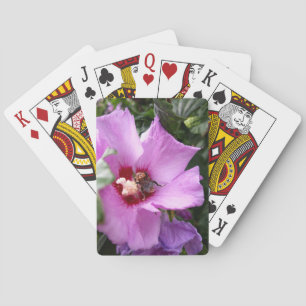 Bumblebee on Hibiscus Flower Playing Cards