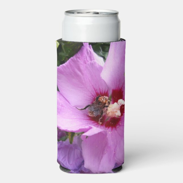 Bumblebee on Hibiscus Flower Seltzer Can Cooler (Seltzer Back)