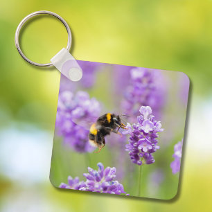 Bumblebee On Lavender Key Ring