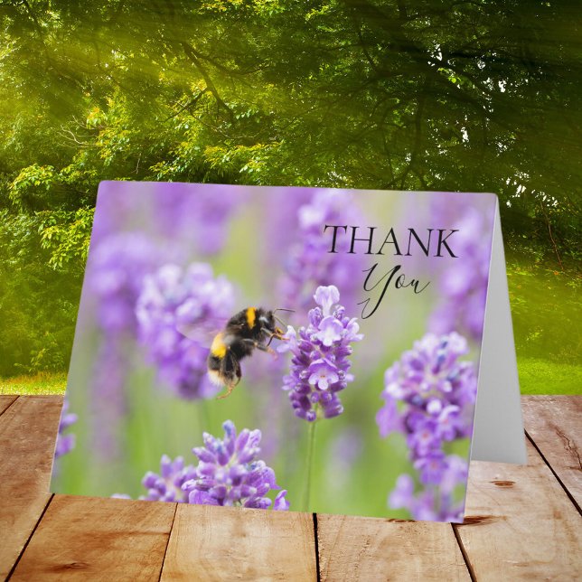 Bumblebee On Lavender  Thank You Card (Creator Uploaded)