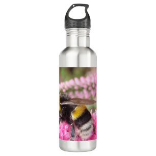 Bumblebee on Pink Flowers  710 Ml Water Bottle