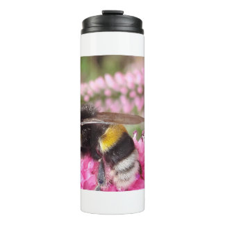 Bumblebee on Pink Flowers Thermal Tumbler