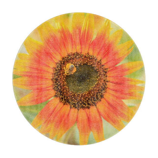 Bumblebee on sunflower, Community Garden Cutting Board (Front)