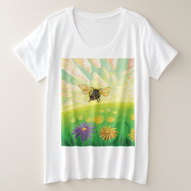 Bumblebee on the Horizon  Plus Size T-Shirt (Design Front)
