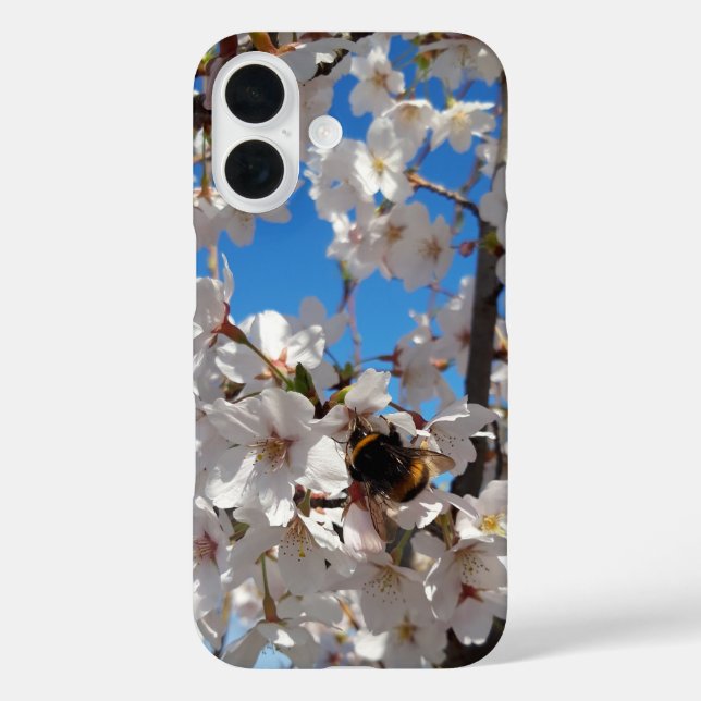 Bumblebee on wild cherry bloom Case-Mate iPhone case (Back)