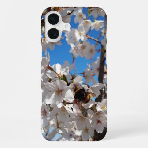 Bumblebee on wild cherry bloom iPhone 16 plus case