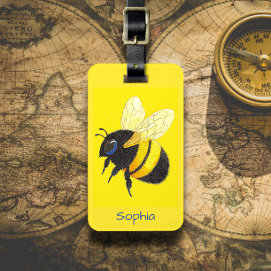 Bumblebee on Yellow Luggage Tag