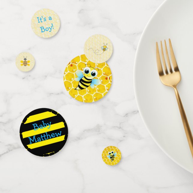 Bumblebee Personalised Baby Shower Confetti (Group)