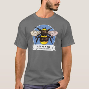 Bumblebee Retro Style Badge With Custom Text T-Shirt