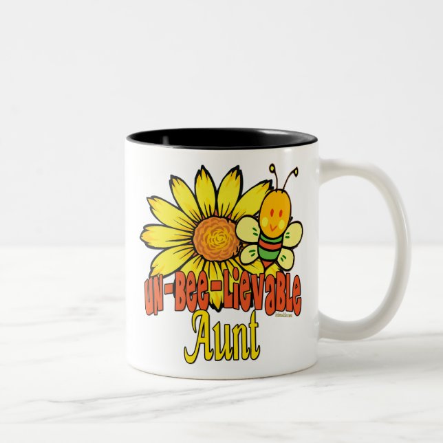 Bumblebee Unbelievable Aunt Two-Tone Coffee Mug (Right)