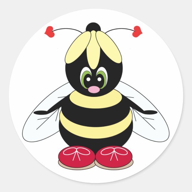 Bumblebee with Hearts Stickers (Front)