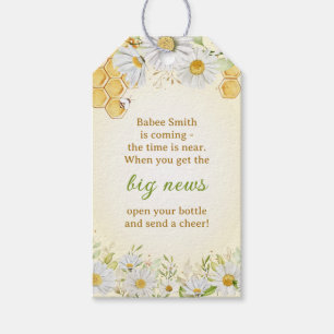 Bumblebee Yellow Baby Shower Sprinkle Bottle Favou Gift Tags
