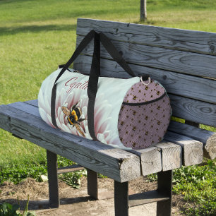 Bumblebees Big Flowers Duffle Bag